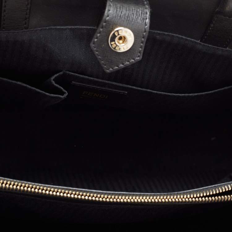 Pre Owned Fendi Black Leather Medium 2Jours Tote