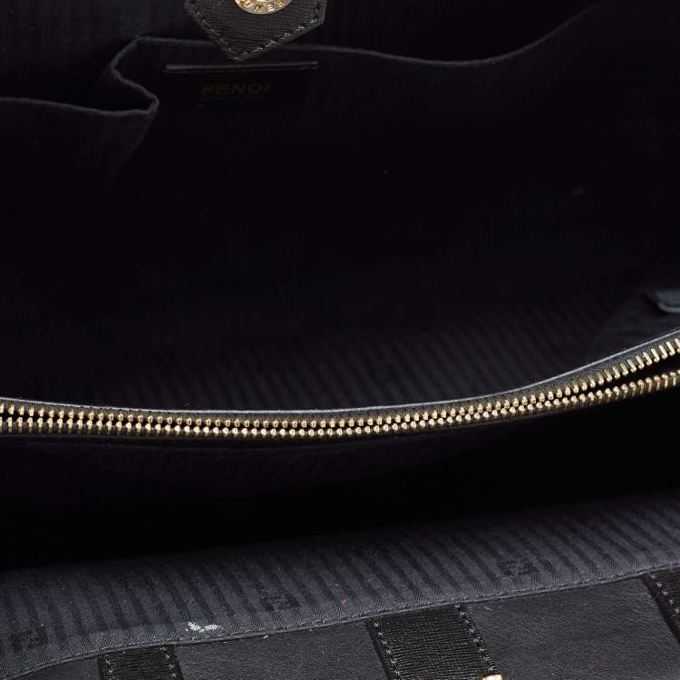 Pre Owned Fendi Black Leather Medium 2Jours Tote
