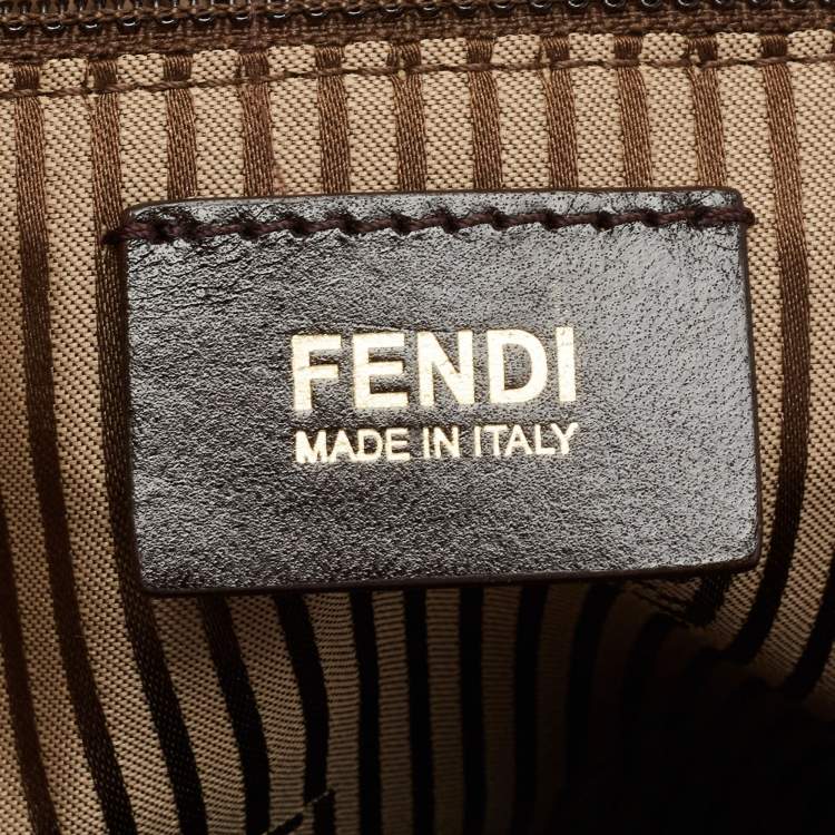 Pre Owned Fendi Yellow/Grey Stingray and Leather Anna Shoulder Bag