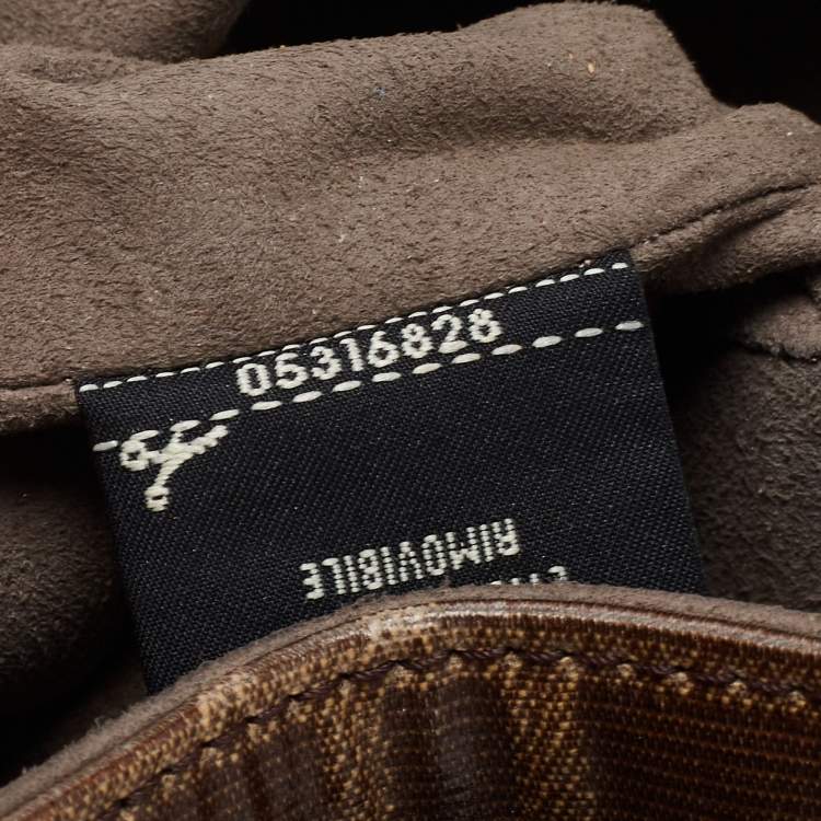 Pre Owned Fendi Brown/Black Zucca Coated Canvas and Leather Mon Tresor Bucket Bag