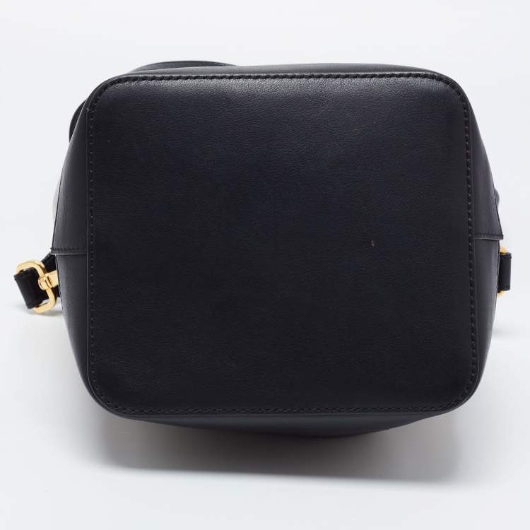 Pre Owned Fendi Brown/Black Zucca Coated Canvas and Leather Mon Tresor Bucket Bag