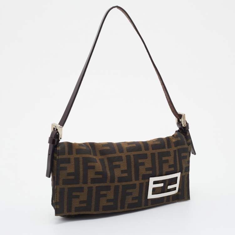 Pre Owned Fendi Tobacco Zucca Canvas Baguette Bag