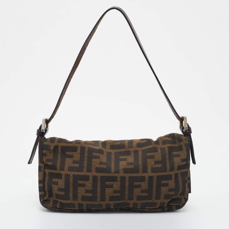 Pre Owned Fendi Tobacco Zucca Canvas Baguette Bag