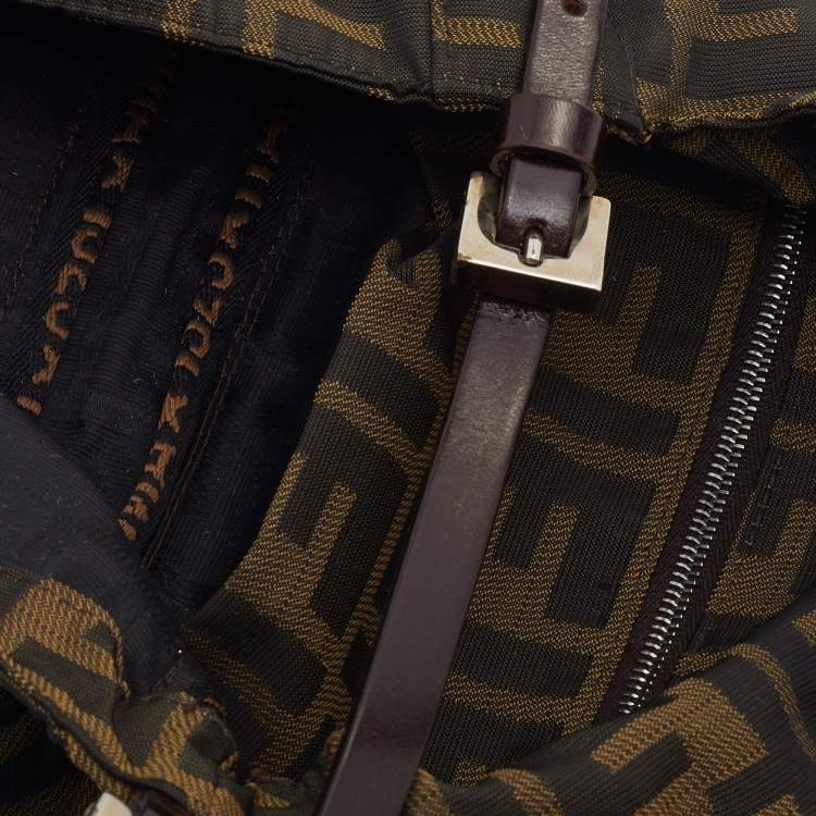 Pre Owned Fendi Tobacco Zucca Canvas Baguette Bag