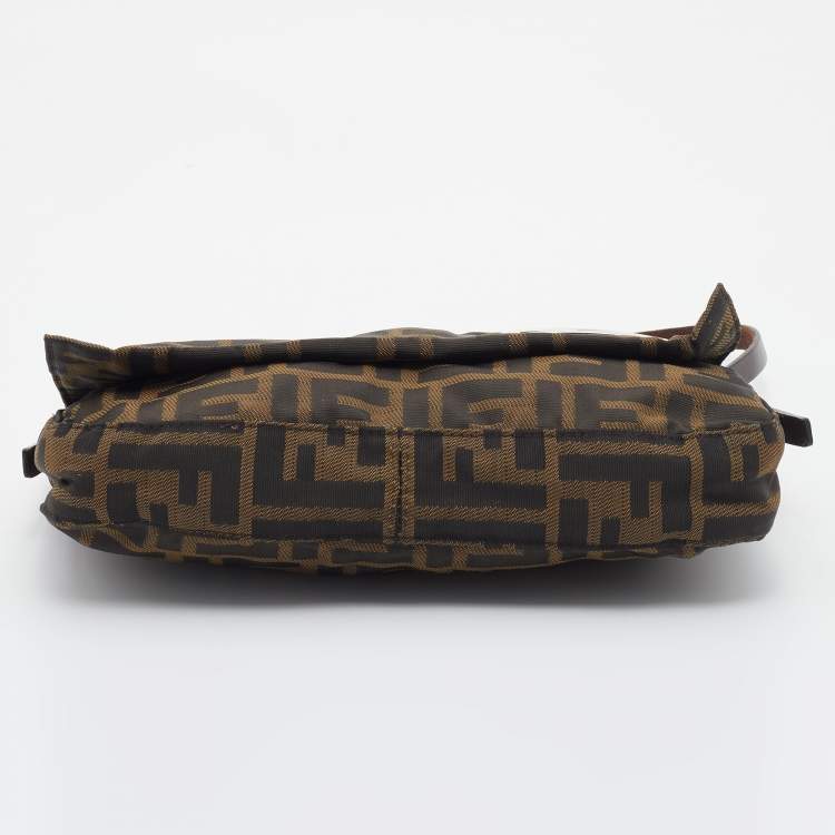 Pre Owned Fendi Tobacco Zucca Canvas Baguette Bag