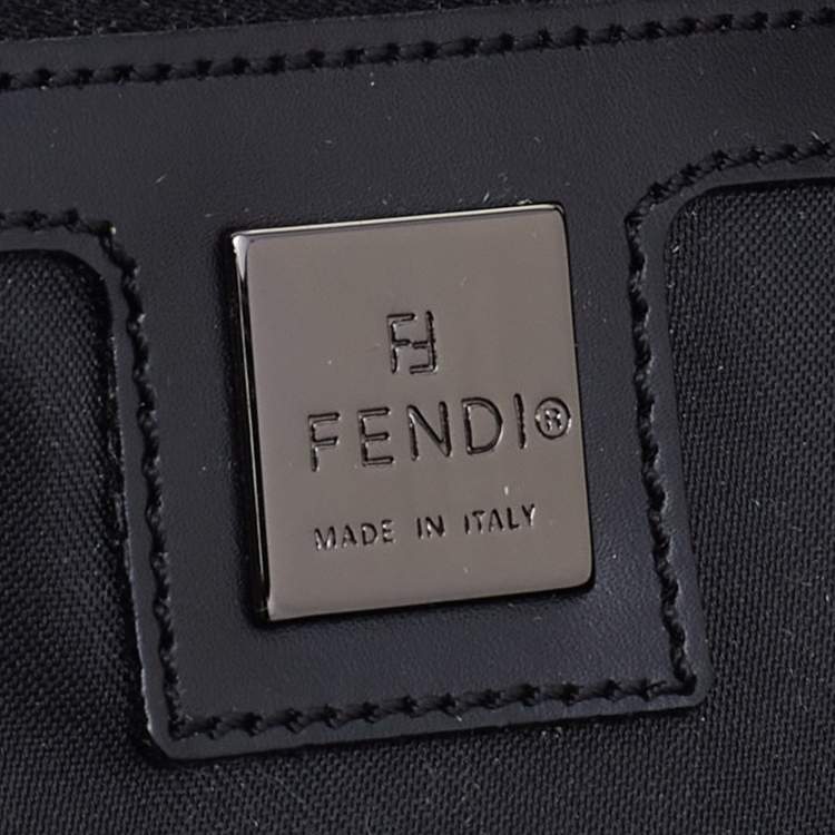 Pre Owned Fendi Black Zucchino Canvas Mama Forever Baguette Bag