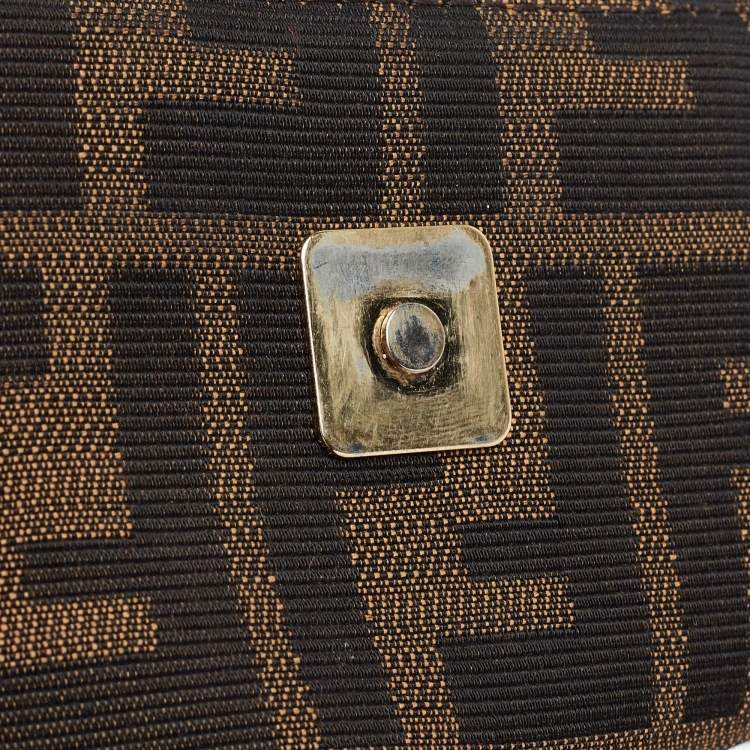 Pre Owned Fendi Tobacco Zucca Canvas Mia Shoulder Bag