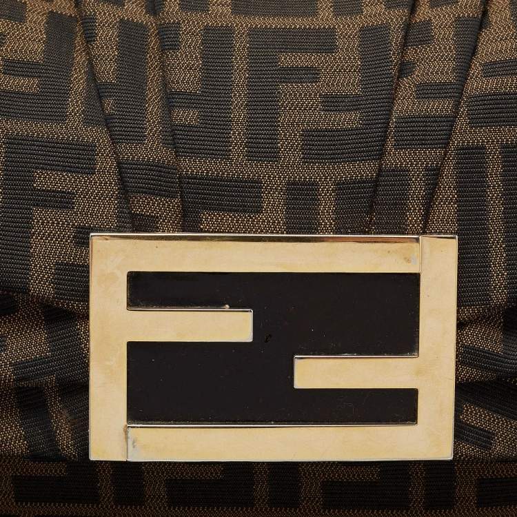 Pre Owned Fendi Tobacco Zucca Canvas Mia Shoulder Bag