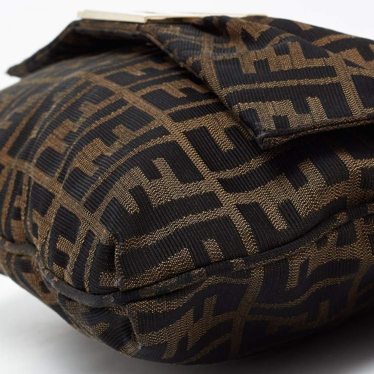 Pre Owned Fendi Tobacco Zucca Canvas Mia Shoulder Bag