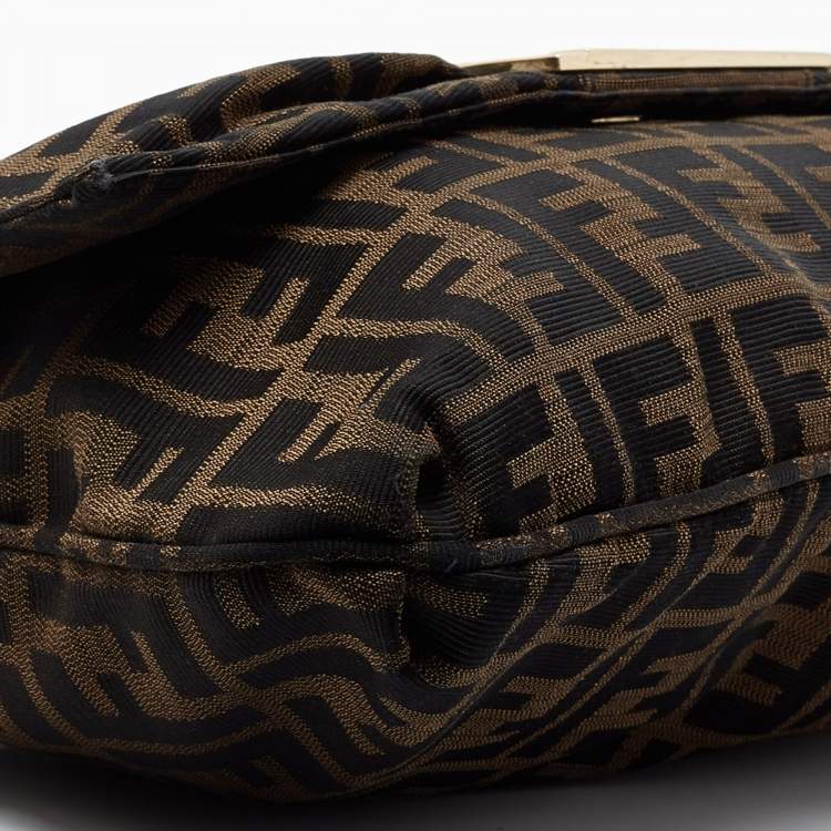 Pre Owned Fendi Tobacco Zucca Canvas Mia Shoulder Bag