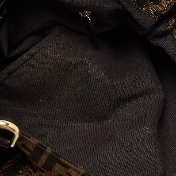 Pre Owned Fendi Tobacco Zucca Canvas Mia Shoulder Bag