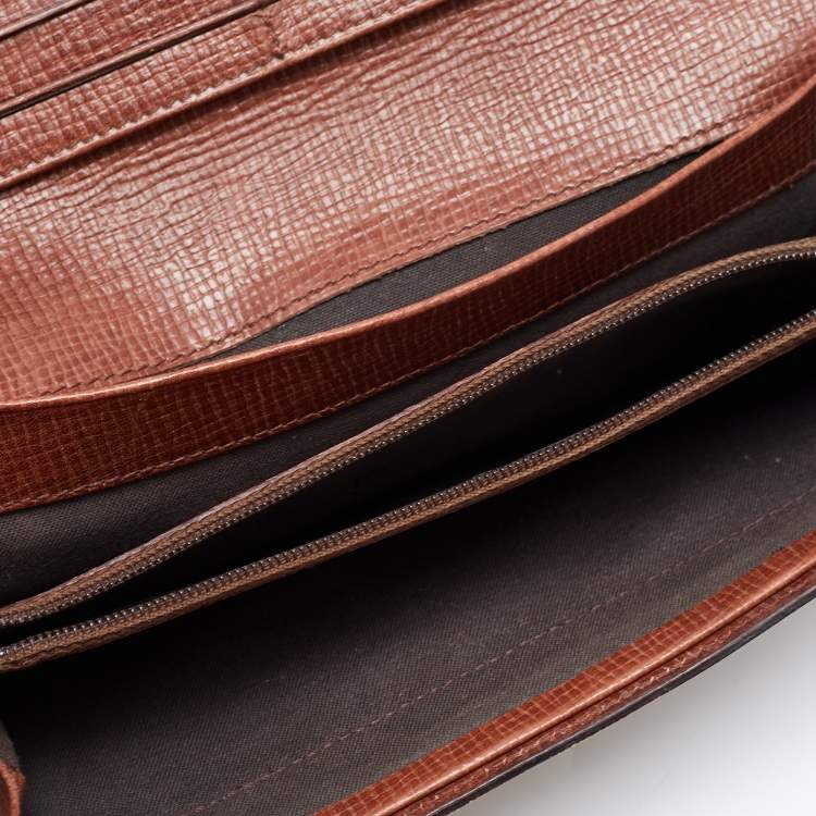 Pre Owned Fendi Tobacco Zucca Coated Canvas Flap Continental Wallet