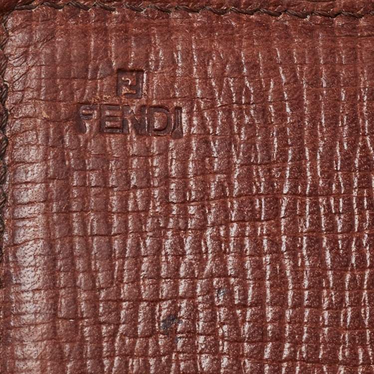 Pre Owned Fendi Tobacco Zucca Coated Canvas Flap Continental Wallet