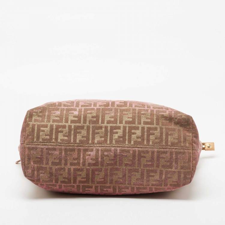 Pre Owned Fendi Multicolor Zucca Fabric and Leather Roll Shopper Tote