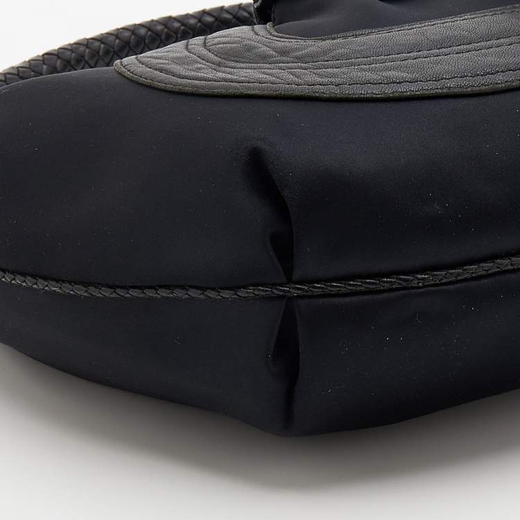 Pre Owned Fendi Black Fabric And Leather Spy Hobo