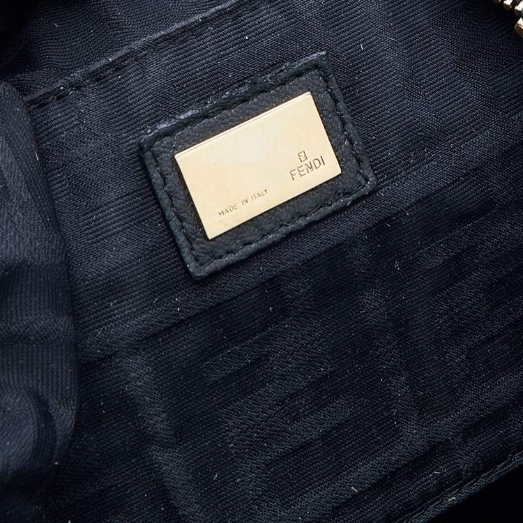 Pre Owned Fendi Black Fabric And Leather Spy Hobo