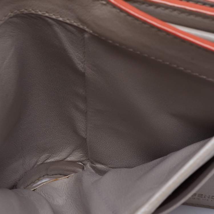 Pre Owned Fendi Burgundy Leather Peekaboo Compact Wallet