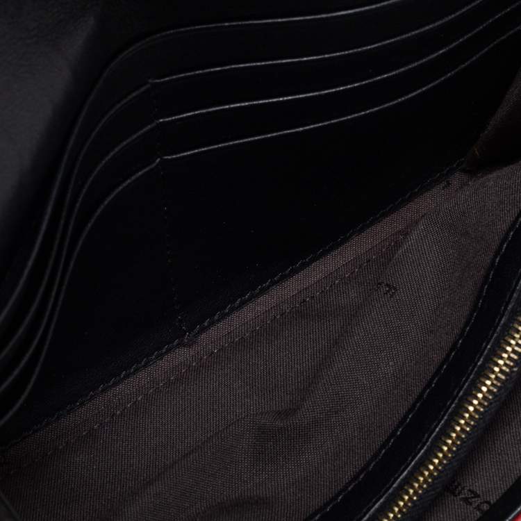 Pre Owned Fendi Brown/Red Pequin Stripe Canvas And Leather Flap Continental Wallet
