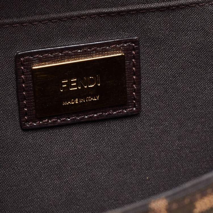 Pre Owned Fendi Brown Zucca Canvas and Leather Small Demi Jour Top Handle Bag