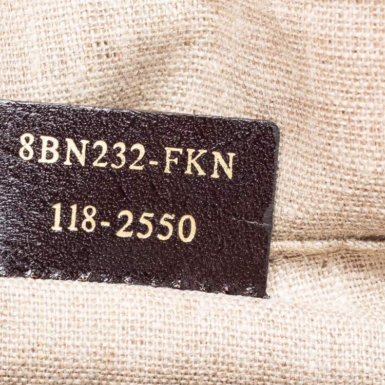 Pre Owned Fendi Pequin Tobacco Canvas and Leather 2Bag Satchel