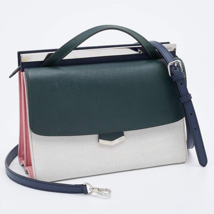 مملوكة مسبقًا Fendi Multicolor Leather Small Demi Jour Top Handle Bag