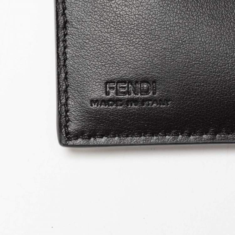 Pre Owned Fendi Brown/Black Zucca Leather F is Fendi Trifold Wallet