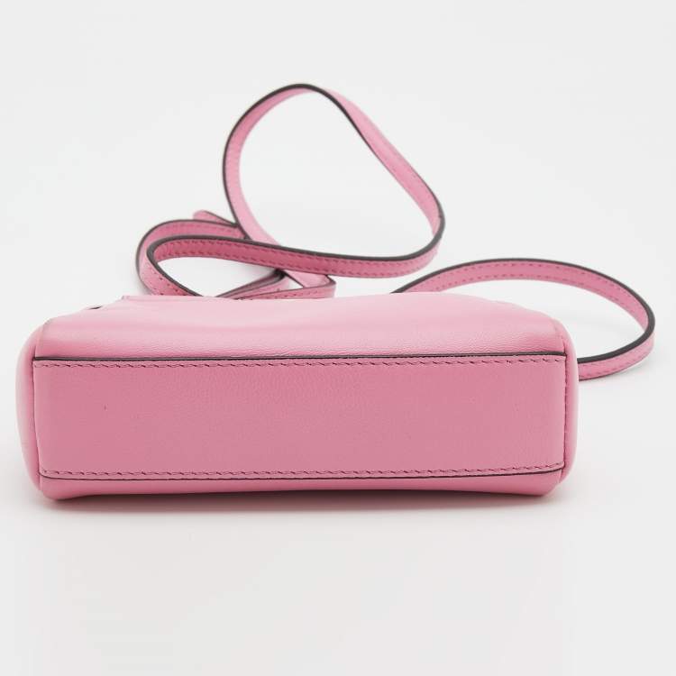 مملوكة مسبقًا Fendi Pink Leather Mini Peekaboo Top Handle Bag