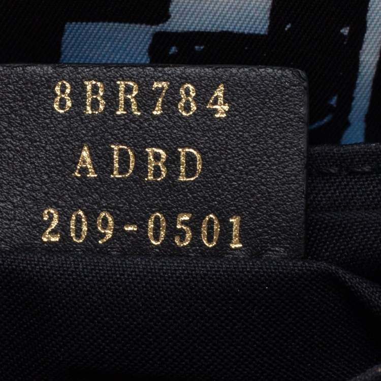 Pre Owned Fendi X Joshua Vides Blue/Black FF Cloudy Nylon Mini Belt Baguette Bag