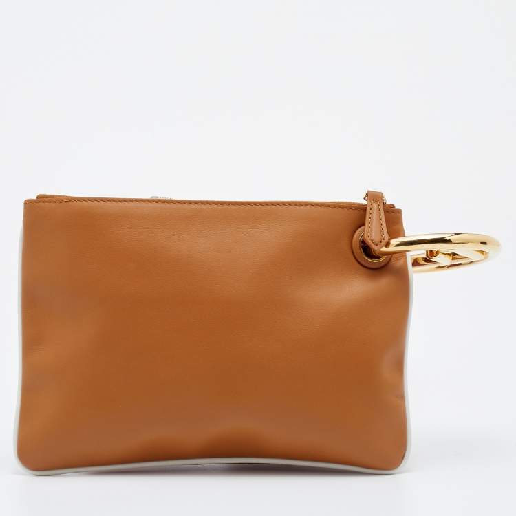 Pre Owned Fendi Multicolor Leather Triplette Clutch Bag