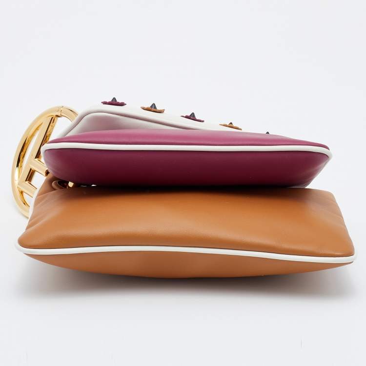 Pre Owned Fendi Multicolor Leather Triplette Clutch Bag