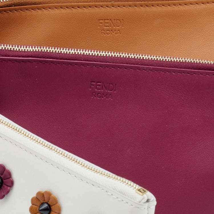 Pre Owned Fendi Multicolor Leather Triplette Clutch Bag
