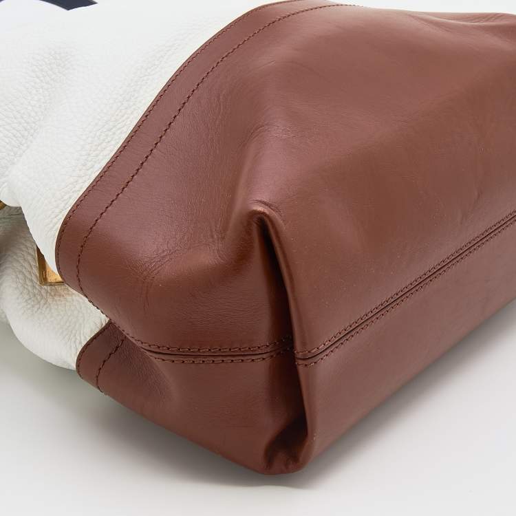 مملوكة مسبقًا Fendi Tri Color Leather Selleria 2Bag Tote