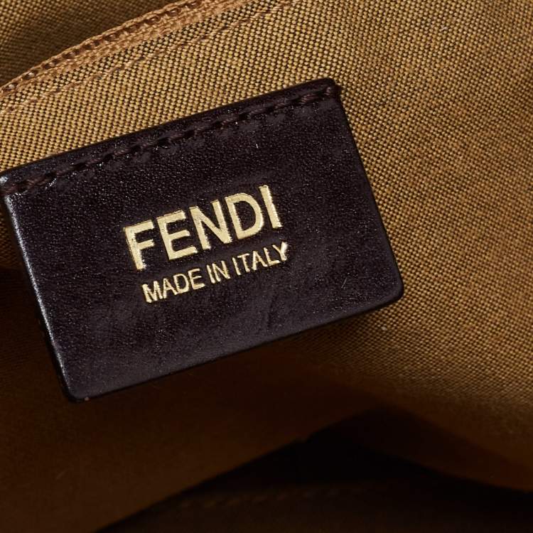 Pre Owned  Fendi Tobacco Zucca Canvas and Leather Borsa Chef Tote