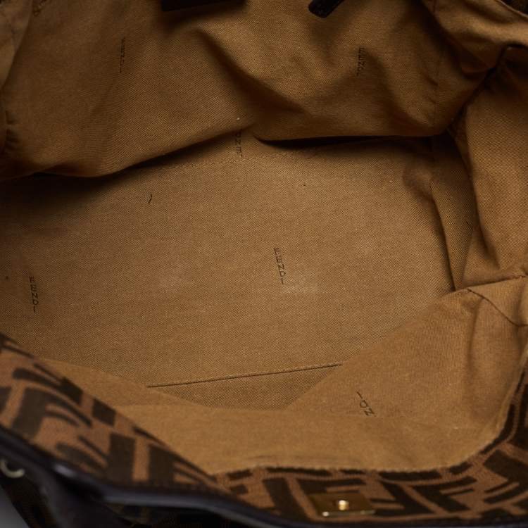 Pre Owned  Fendi Tobacco Zucca Canvas and Leather Borsa Chef Tote