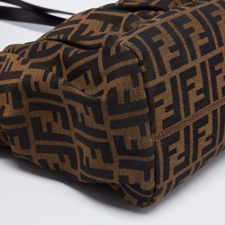 Pre Owned  Fendi Tobacco Zucca Canvas and Leather Borsa Chef Tote