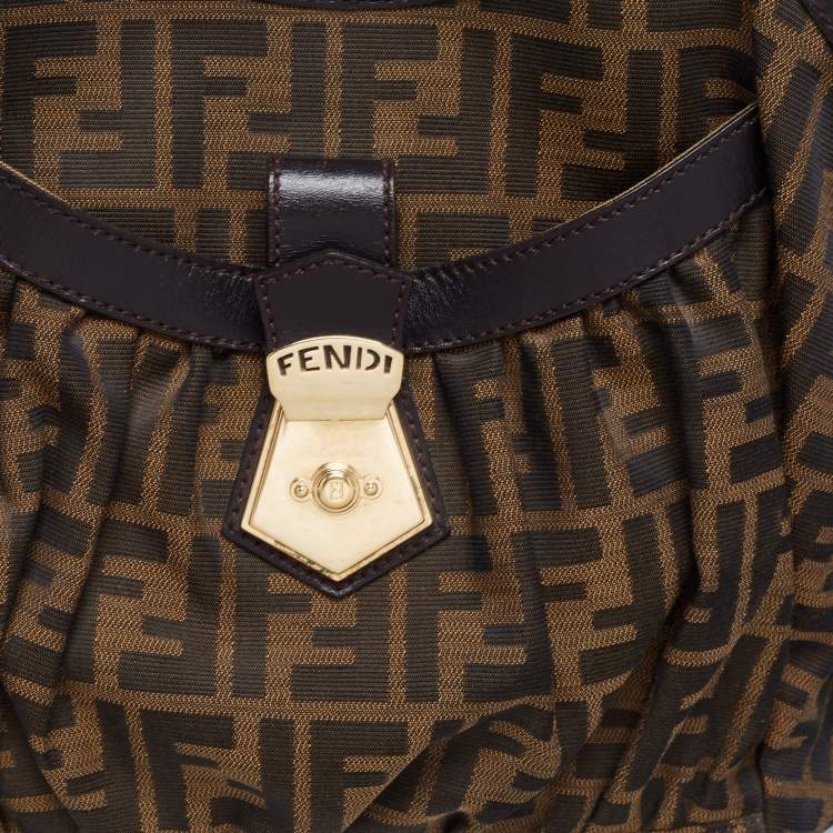 Pre Owned  Fendi Tobacco Zucca Canvas and Leather Borsa Chef Tote
