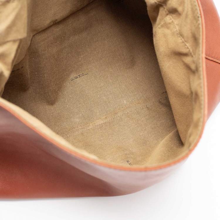 Pre Owned Fendi Brown Leather and Watersnake Detail Large Mama Forever Shoulder Bag