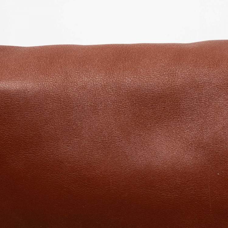 Pre Owned Fendi Brown Leather and Watersnake Detail Large Mama Forever Shoulder Bag
