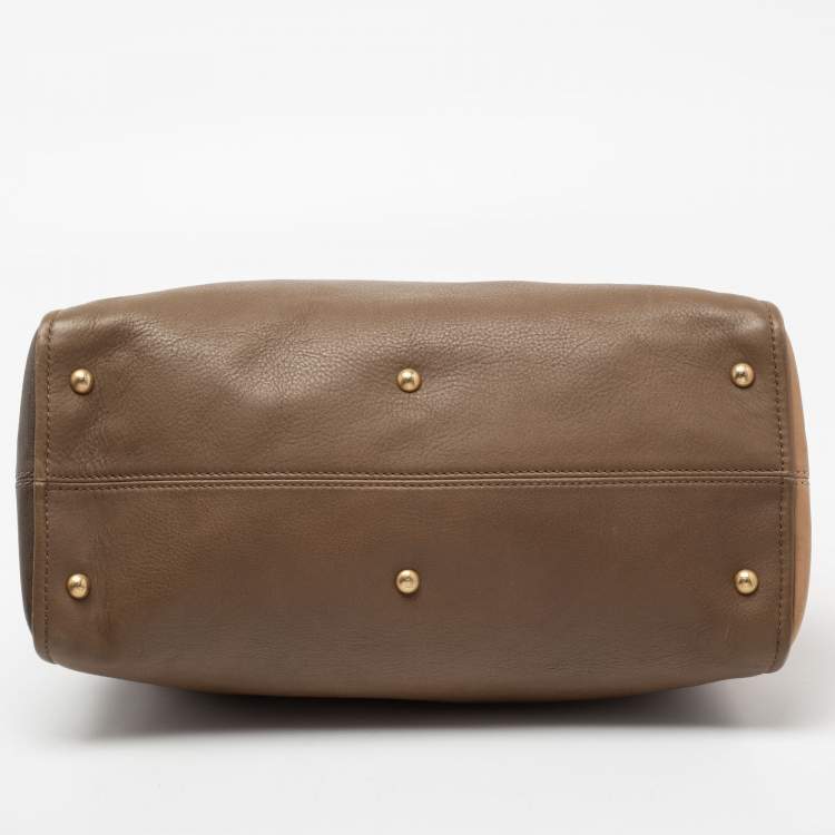Pre Owned Fendi Beige/Brown  Leather Chameleon Satchel