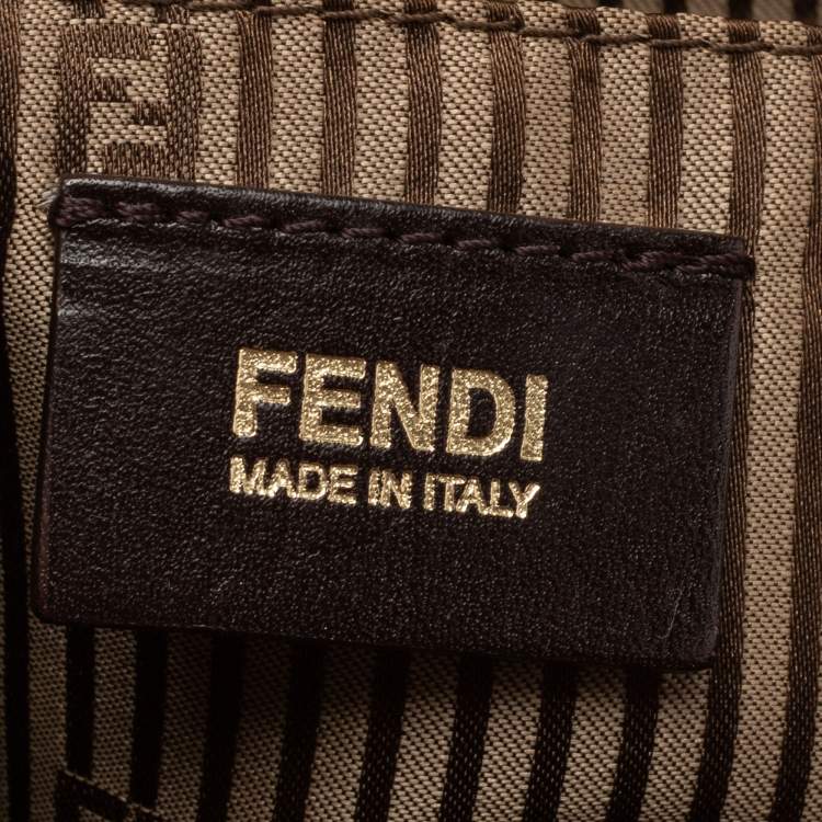 Pre Owned Fendi Beige/Brown  Leather Chameleon Satchel