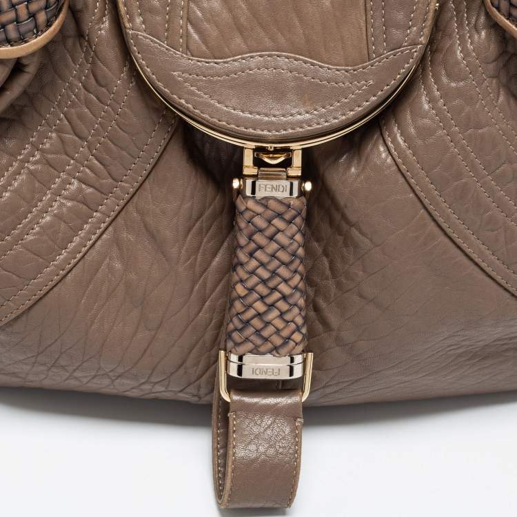 Pre Owned Fendi Brown Leather Spy Hobo