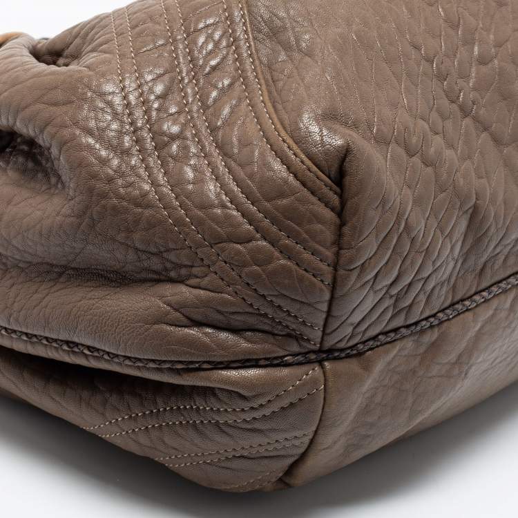 Pre Owned Fendi Brown Leather Spy Hobo