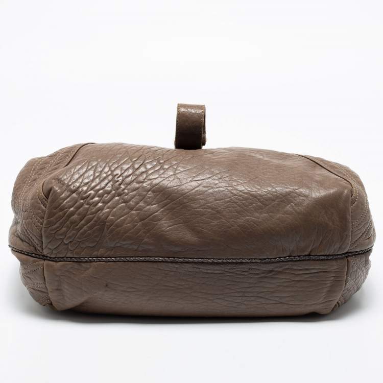 Pre Owned Fendi Brown Leather Spy Hobo