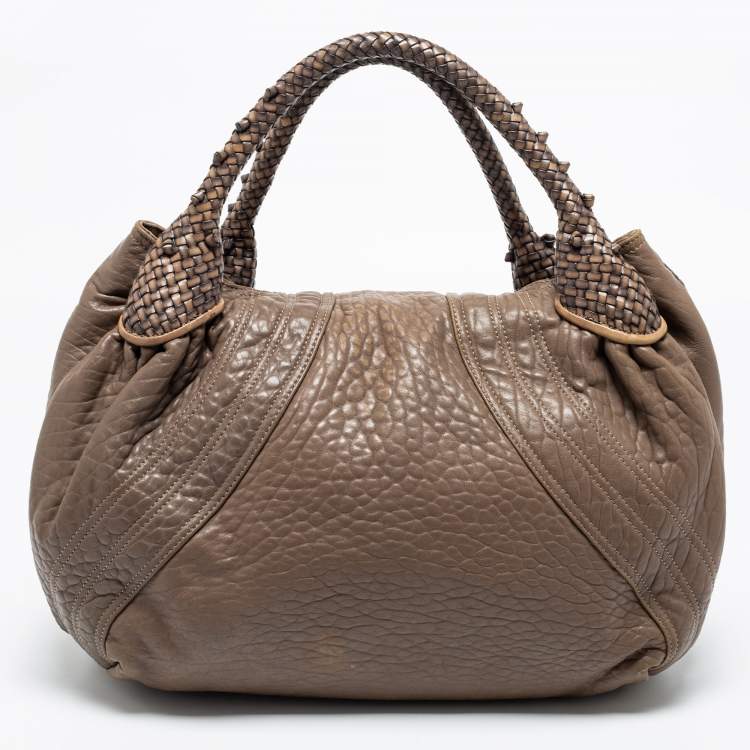 Pre Owned Fendi Brown Leather Spy Hobo