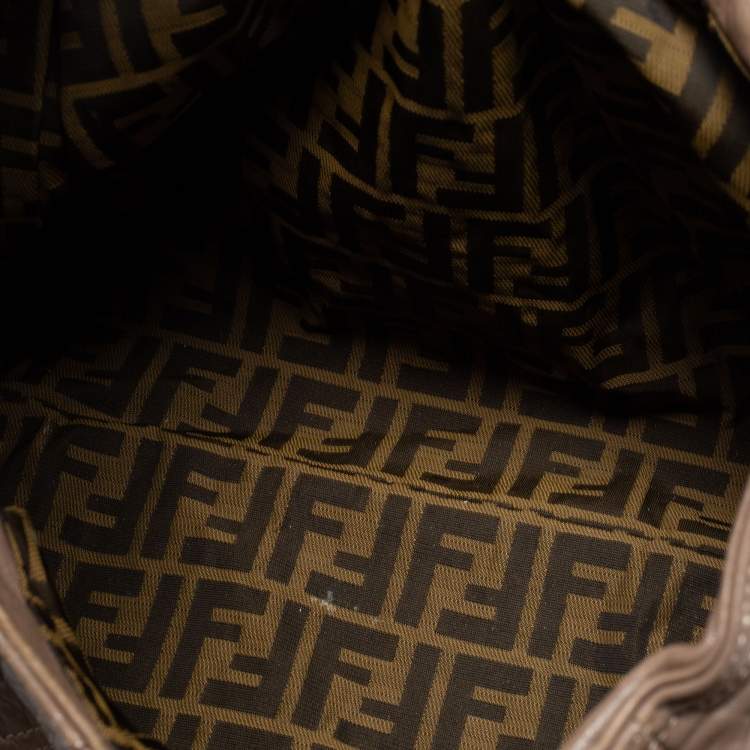 Pre Owned Fendi Brown Leather Spy Hobo