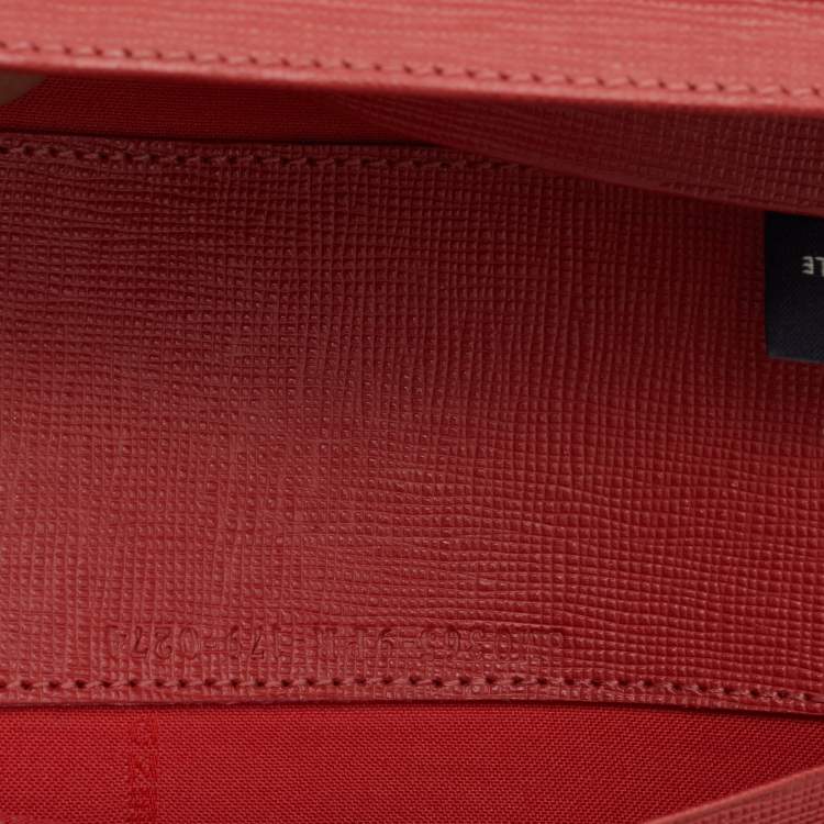 Pre Owned Fendi Orange Leather Flower Continental Wallet