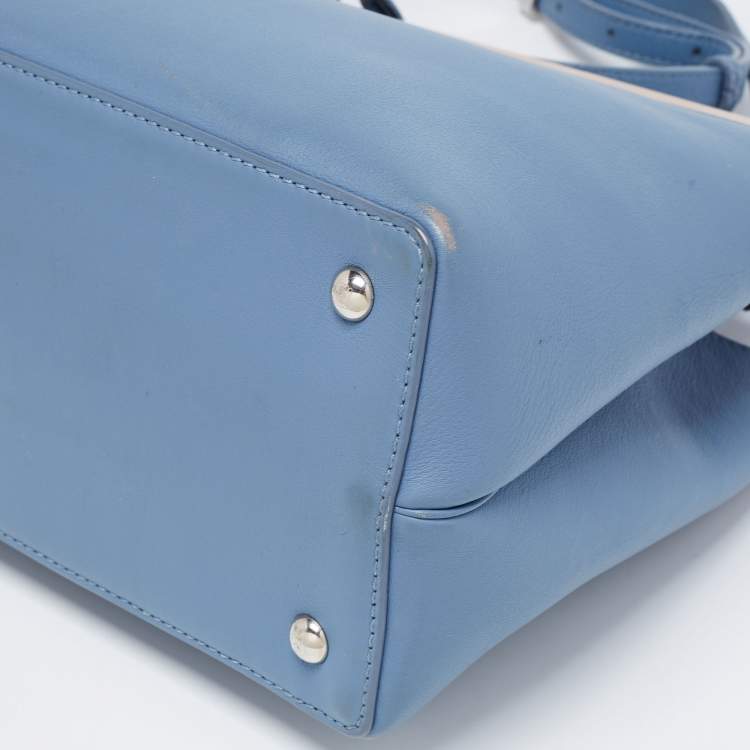 Pre Owned Fendi Blue Leather 2jours Tote