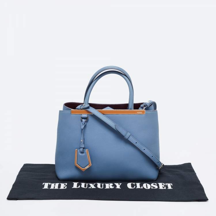 Pre Owned Fendi Blue Leather 2jours Tote