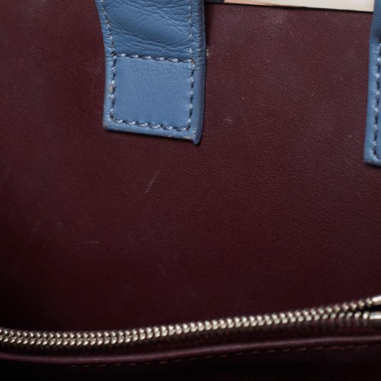 Pre Owned Fendi Blue Leather 2jours Tote