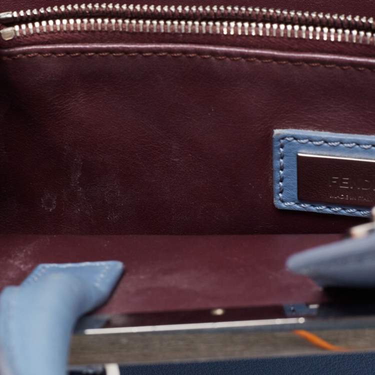 Pre Owned Fendi Blue Leather 2jours Tote